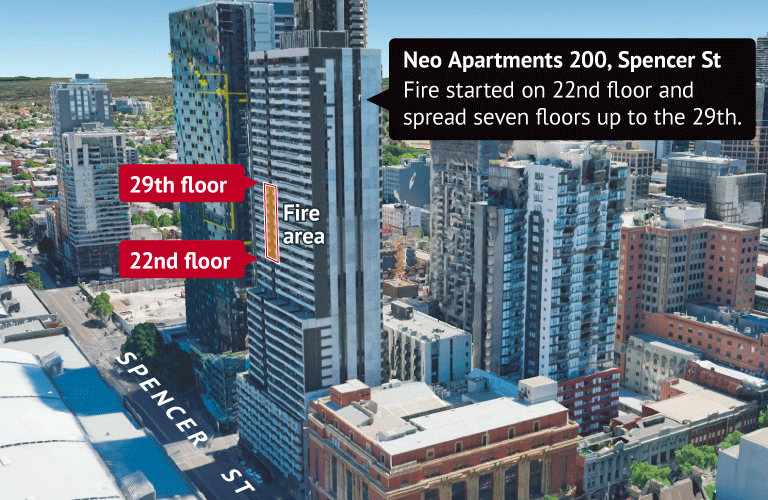 FLAMMABLE CLADDING FEAR AS FIRE RIPS THROUGH MELBOURNE HIGHRISE